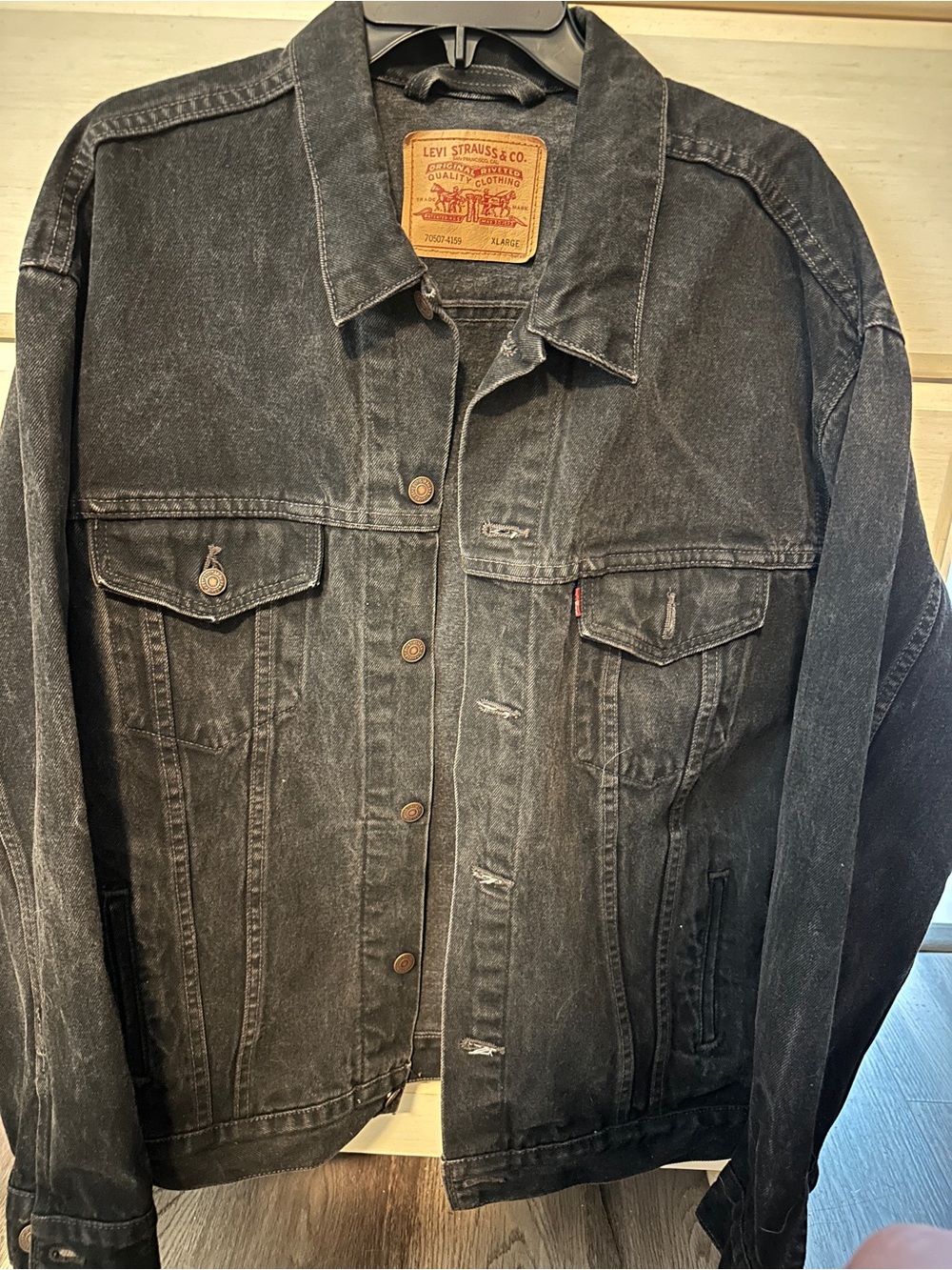 Levi's Black Washed Denim Jacket vintage style